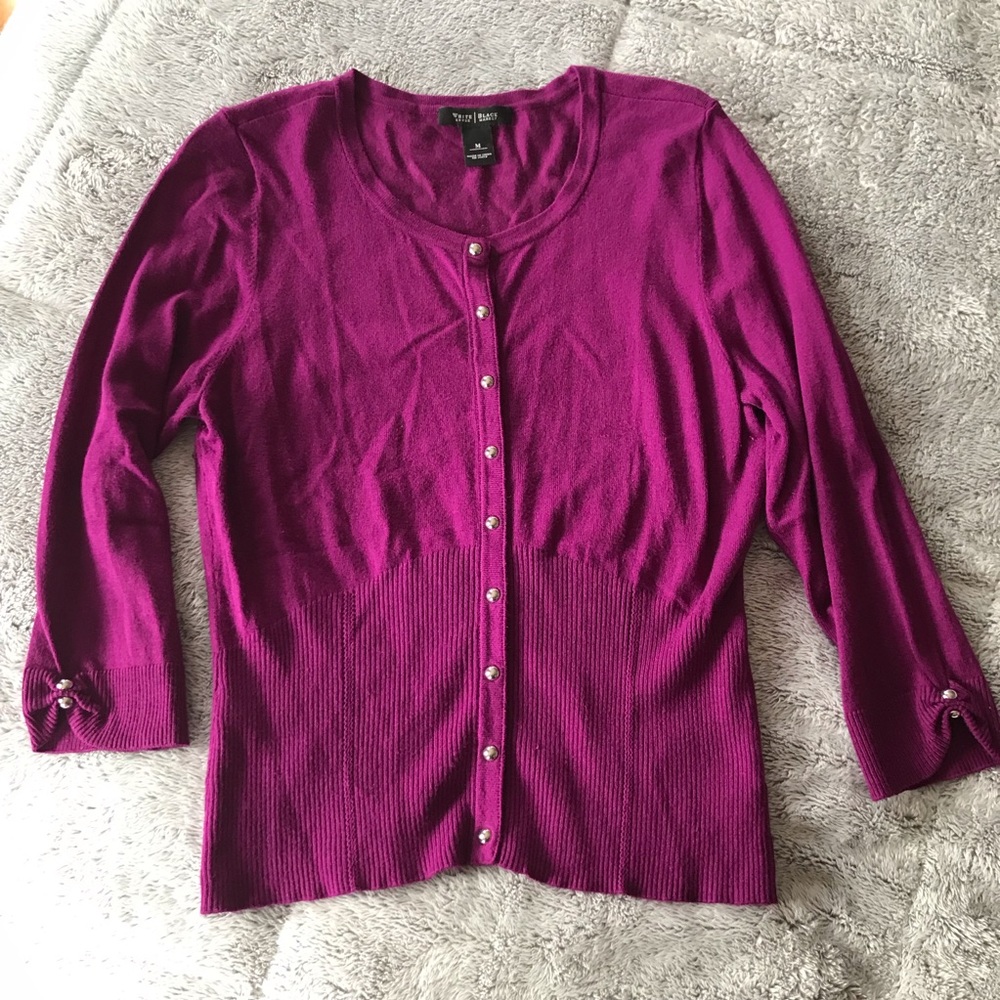 Purple Medium White House Black Market Cardigan